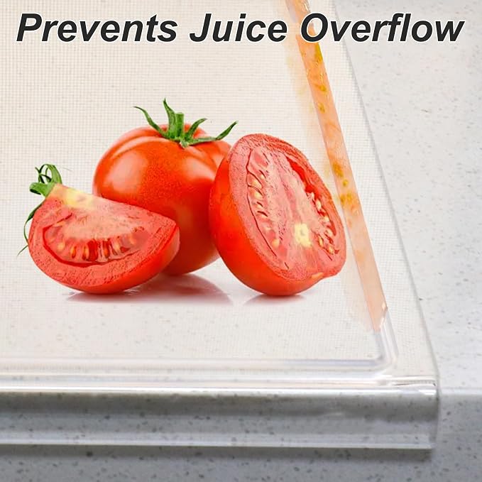 JJL Acrylic Cutting Board with Counter Lip, 20 x 16 Inches, Food-Grade - Image 4