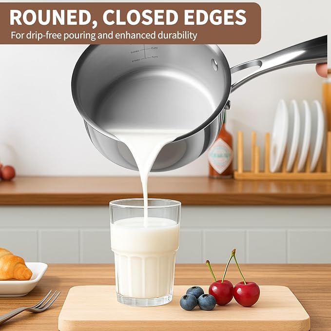 EWFEN 3 Ply Stainless Steel Saucepan - Image 7