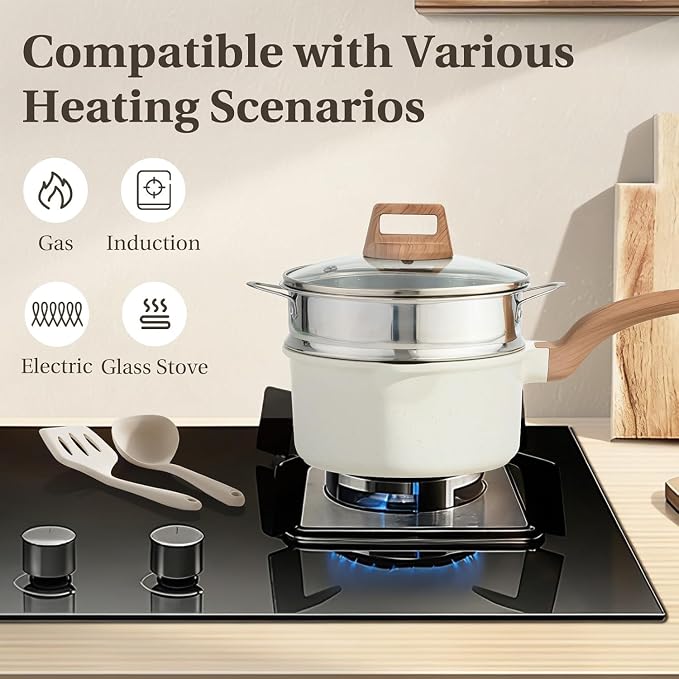 25 Pcs Pots and Pans Set, Nonstick & Non-Toxic Healthy Pots and Pans, - Image 5