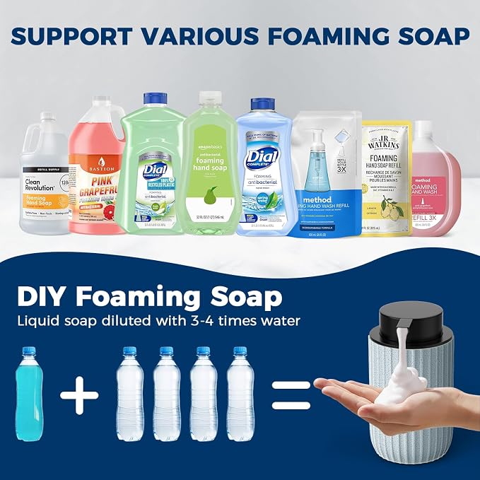 Ceramic Foaming Hand Soap Dispenser，12 oz Bathroom Soap Dispensers， Lotion - Image 5