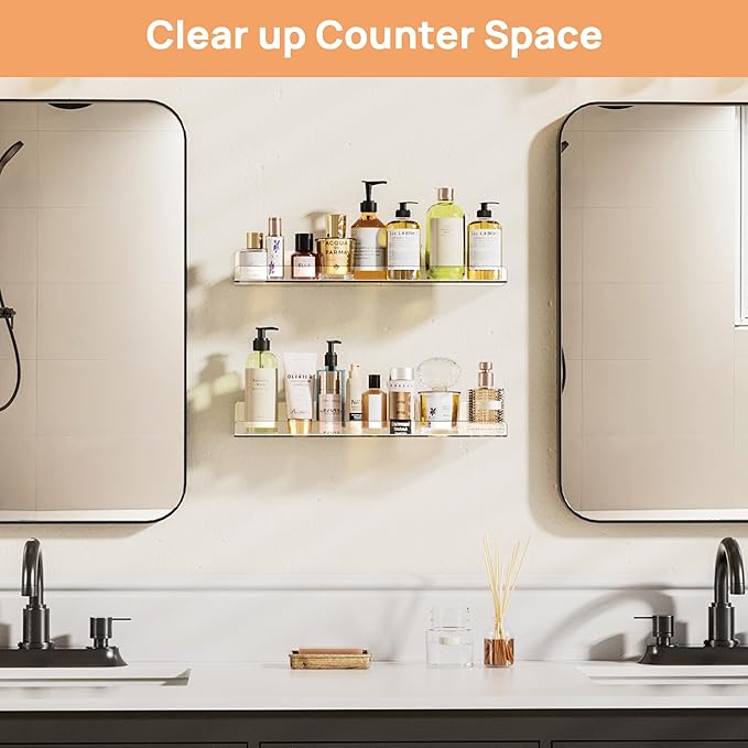 upsimples Acrylic Shelves for Bathroom Storage, Make up, Kids Bookshelf for - Image 4