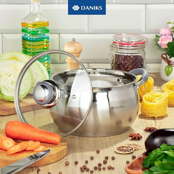 Daniks Modern 2 Quart Stainless Steel Stock Pot - Image 2