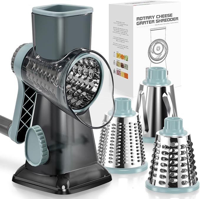 KEOUKE Rotary Cheese Grater Hand Crank Transparent by KEOUKE