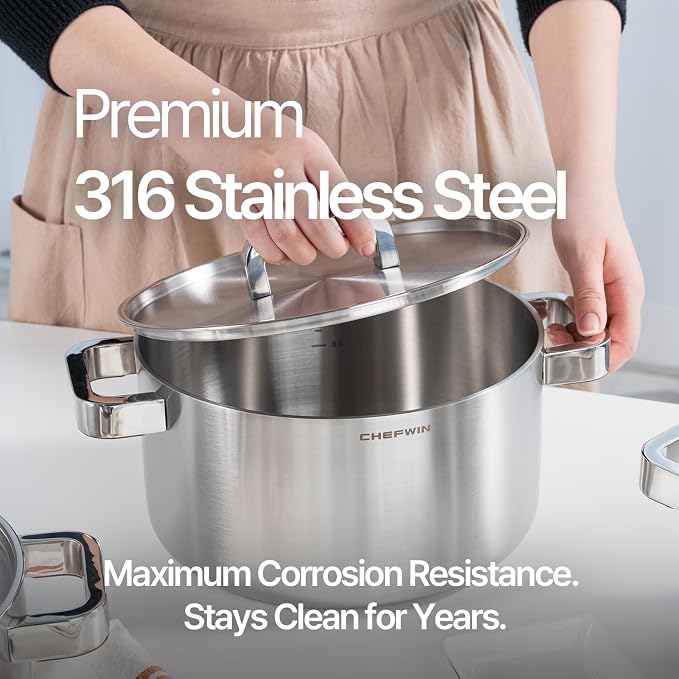316 Stainless Steel 6 Quart Soup Pot - Image 3