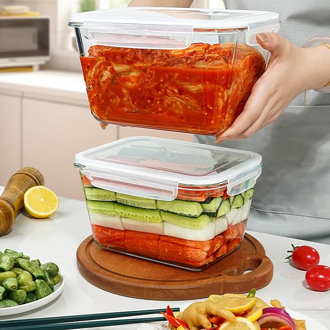 2 Pack Large Glass Storage Containers - Image 3