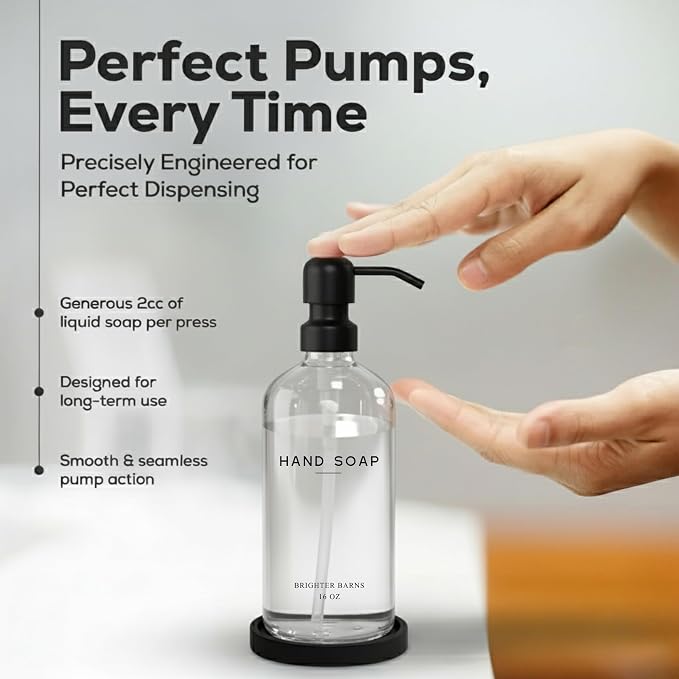 Glass Hand Soap Dispenser Bathroom Set by Brighter Barns - Image 4