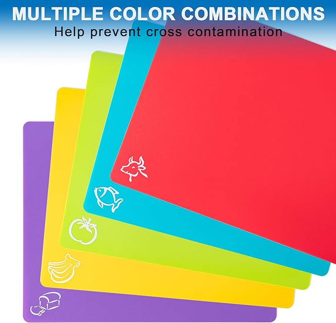 5 Pieces Flexible Plastic Cutting Board Mats - Image 4