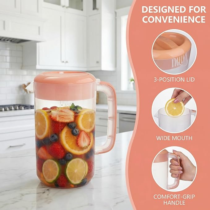 Jucoan 2 Pack 1 Gallon Plastic Pitcher - Image 4