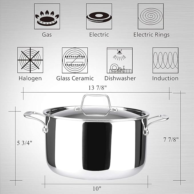 Duxtop 6.5 Quart Stainless Steel Stock Pot - Image 5