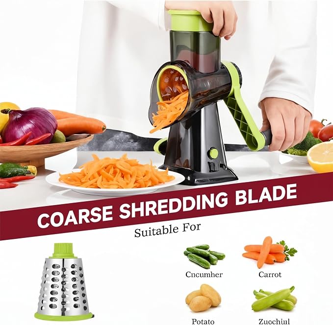 INCITATUS - Cheese Grater Hand Crank - Rotary Cheese Shredder - 3 - Image 5