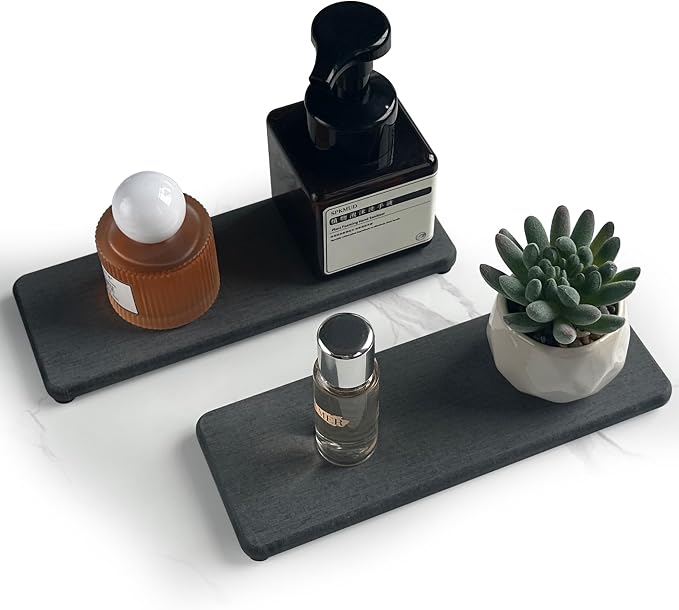 NiuYichee 2 Pcs Water Absorbing Stone Trays, Kitchen/Bathroom Sink Soap Dish - Image 4