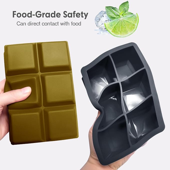 Silicone Ice Cube Trays with Lids, Large Square Ice Cube Molds - Image 4