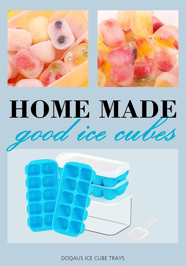 DOQAUS Ice Cube Tray with Lid and Bin - Image 8