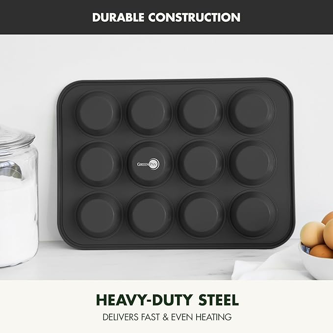 GreenPan Bakewell 12-Cup Muffin Pan, Healthy Ceramic Nonstick Bakeware - Image 4
