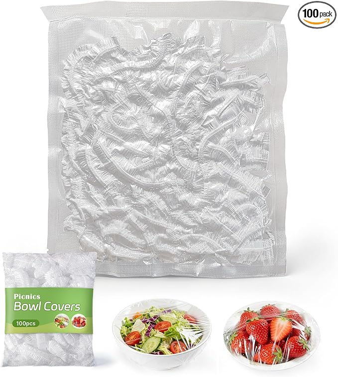 Hrunkfg100 Pcs Bowl Covers Plastic Wrap, Reusable Elastic Food Cover, Extra by Unknown