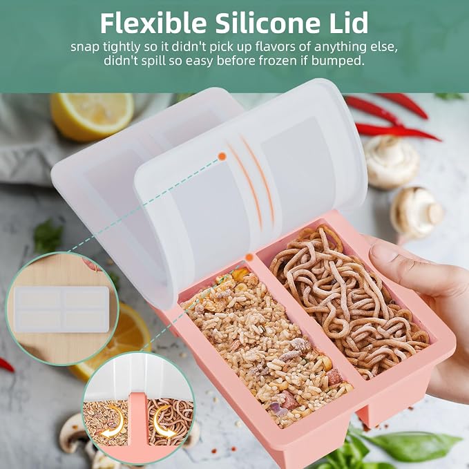 Silicone Freezer Tray for Sauce Cube: FDDAI Super Prep Freezing Tray for Souped - Image 4
