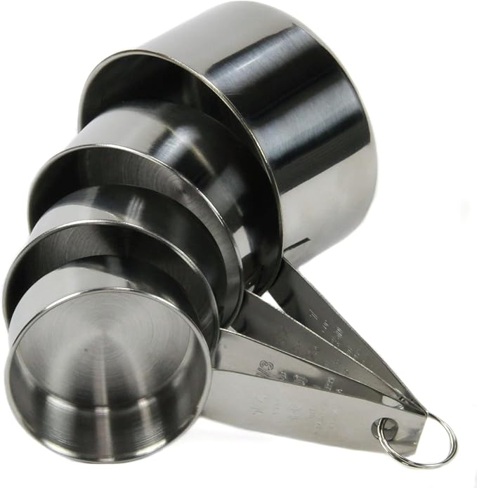 Chef Craft Select 4 Piece Measuring Cup Set, 1/2 and 1 cup, Stainless Steel by ChefCraft