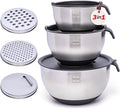 Stainless Steel Mixing Bowls Set of 3, Large Nesting Bowls by Robinesse