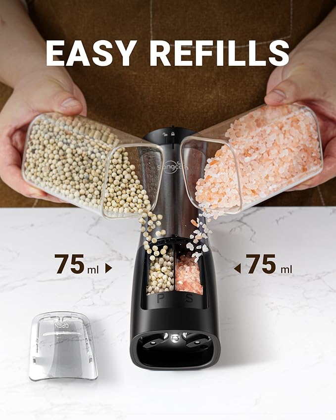 Sangcon Electric Salt and Pepper Grinder Set Shaker 2 IN 1 - Image 4