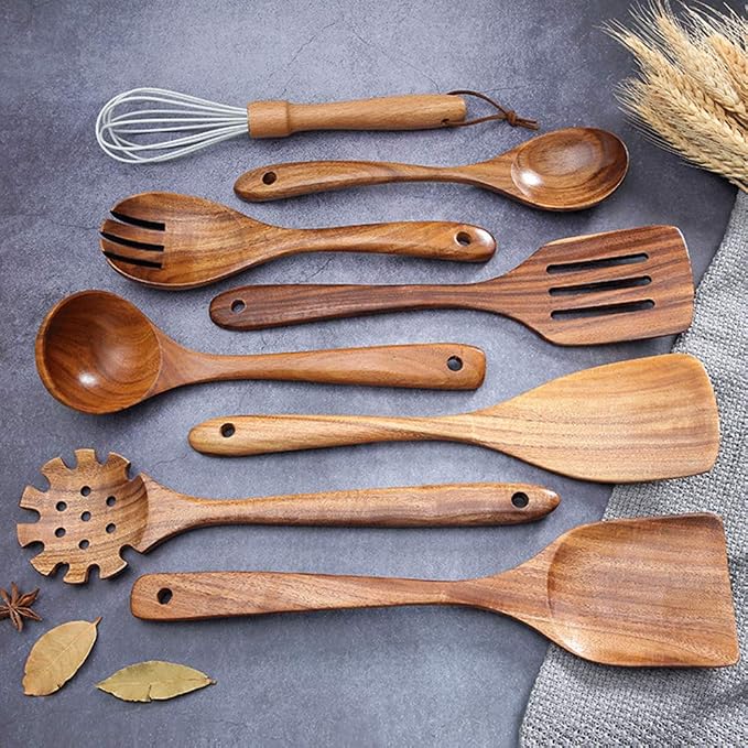 Teak Kitchen Utensils, Wooden Soup Spoon Kitchenware Seasoning Scoop Dipping - Image 6