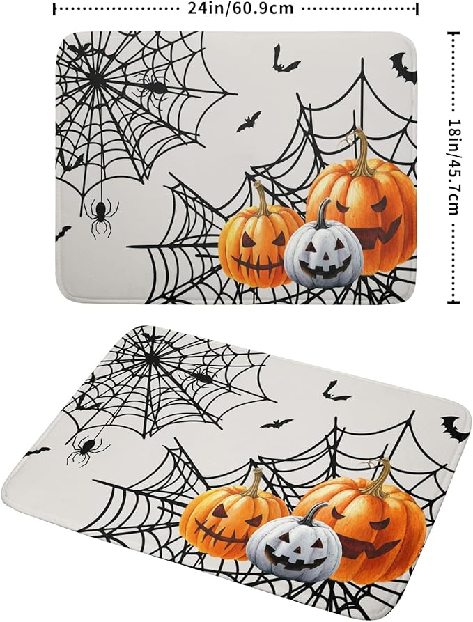 Giwawa Happy Halloween Dish Drying Mat 18"x24" Spooky Colorful Pumpkins - Image 2