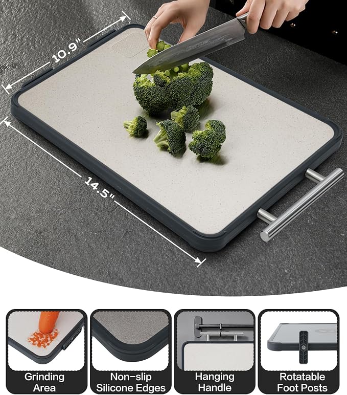 Titanium Cutting Board for Kitchen- Double Sided Cutting Board - Image 6