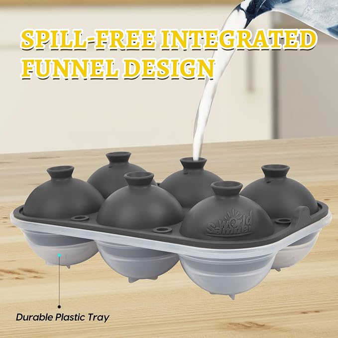Samuelworld Premium Ice Tray Combo, Large Ice Sphere Maker & Giant Ice Cube - Image 2