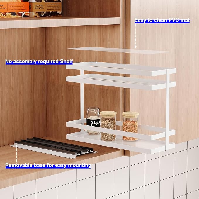 Mustorn 4 Pack Pull Out Spice Rack Organizer - Image 5