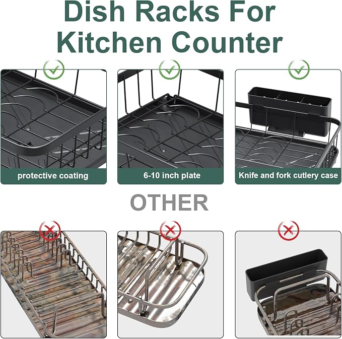 LIYI Dish Drying Rack, Adjustable Spout Design, Kitchen Dish Racks, Made of - Image 5