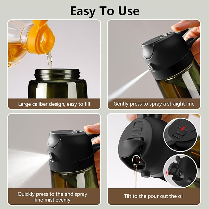 SWEET VIEW - Olive Oil Sprayer for Cooking, 16oz/470ml Glass Light-Proof Oil - Image 2