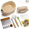 Rorecay Banneton Bread Proofing Baskets Set of 2, 10 Inch Oval Cane Sourdough by Rorecay