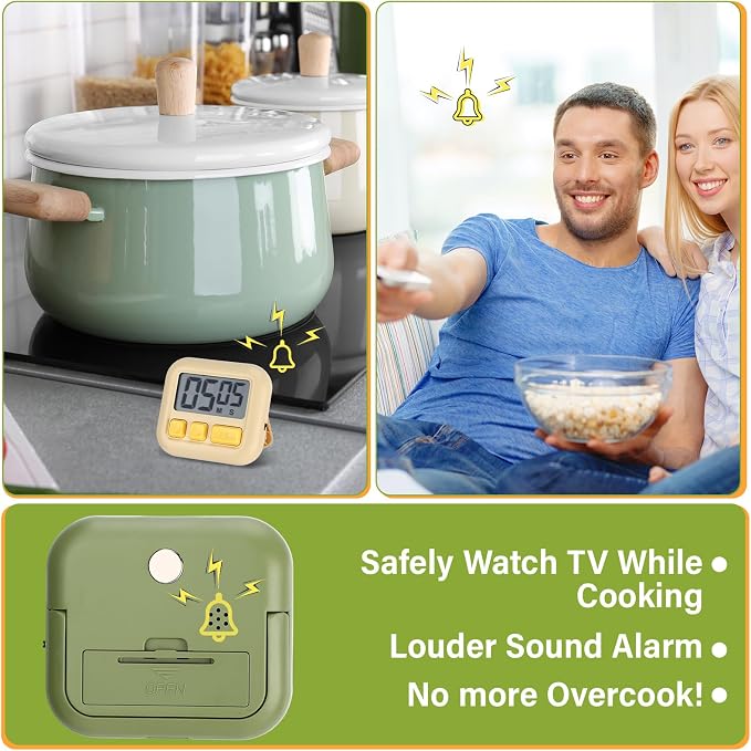 Weewooday 24 Pcs Digital Kitchen Timer Magnetic Timer Bulk On/Off Switch Minute - Image 6