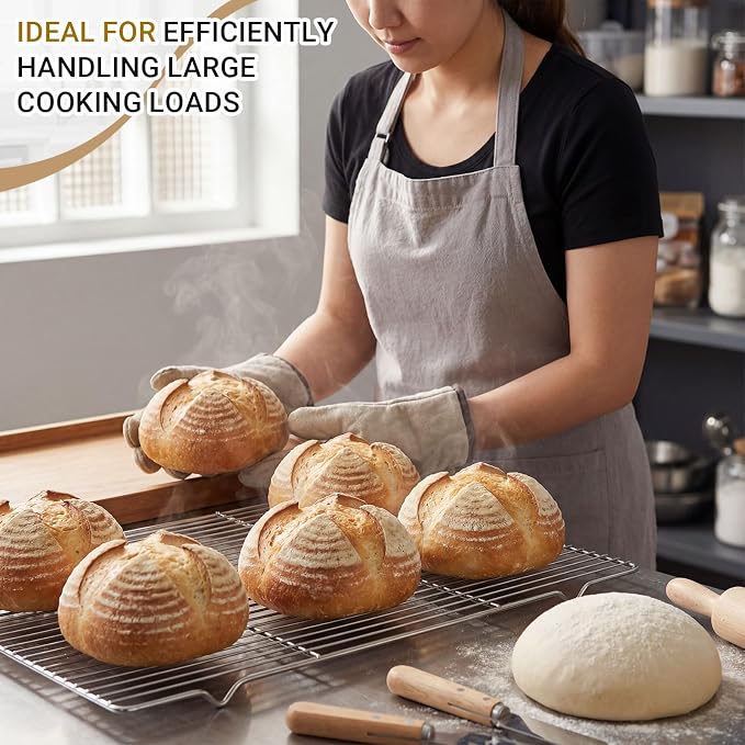 Lounsweer 6 Pcs Cooling Racks, 24L x 16W x 1H Stainless Steel Wire Rack - Image 5