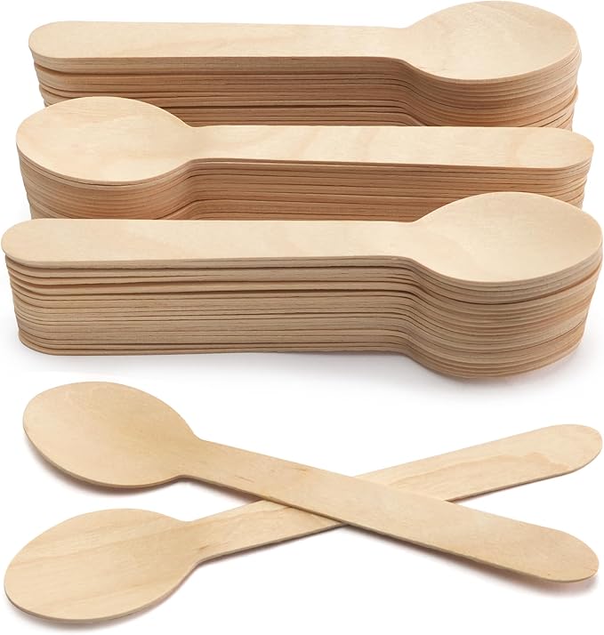 LotFancy Disposable Wooden Spoons, Biodegradable Compostable Eco-friendly - Image 8