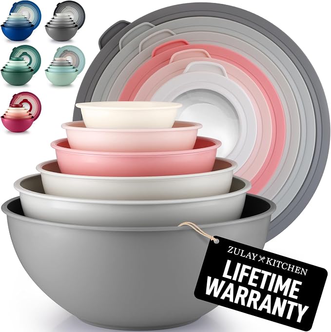 Zulay Kitchen 12 Piece Plastic Mixing Bowls by ZulayKitchen