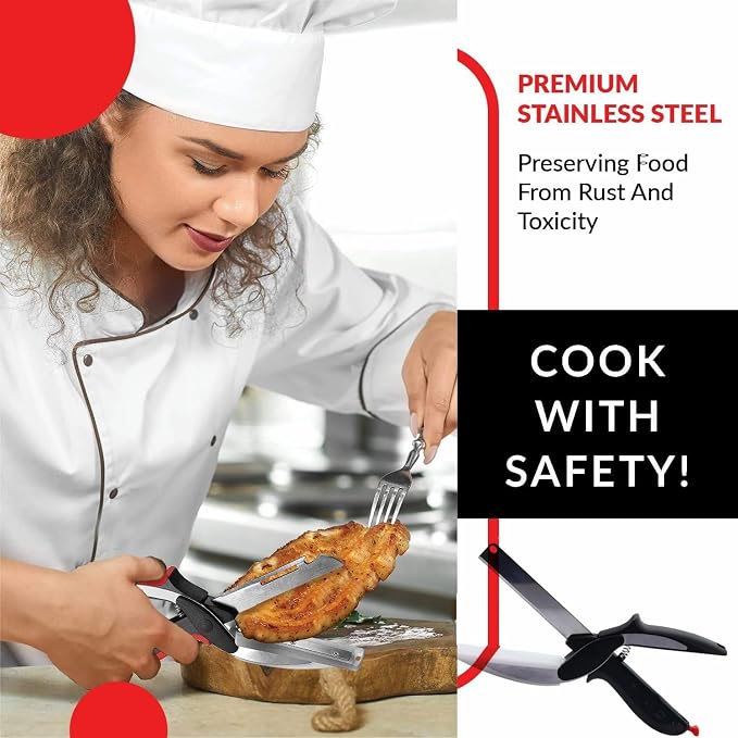 2 in 1 Kitchen Scissors for Food, Separable Stainless Steel Barbecue Steak - Image 7