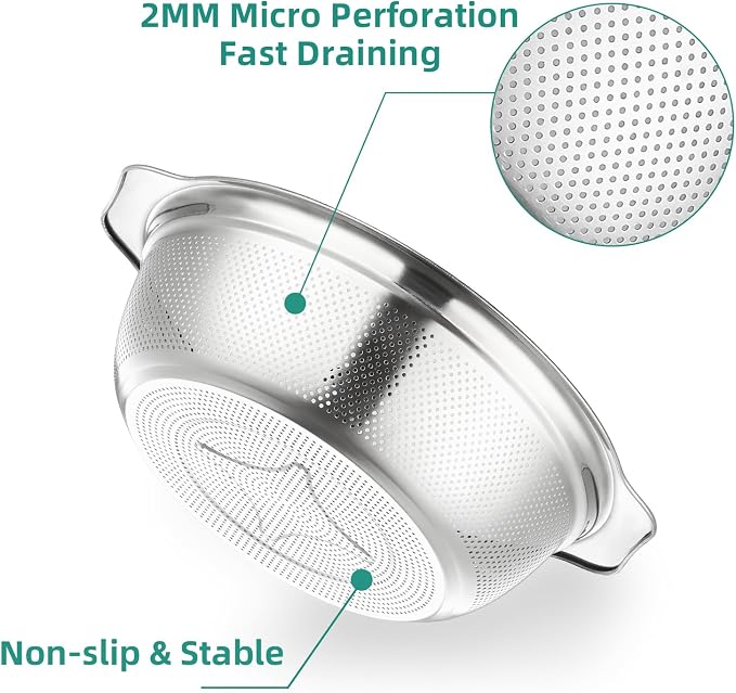 Colander for Kitchen Microporous, 5QT Strainer - Image 4