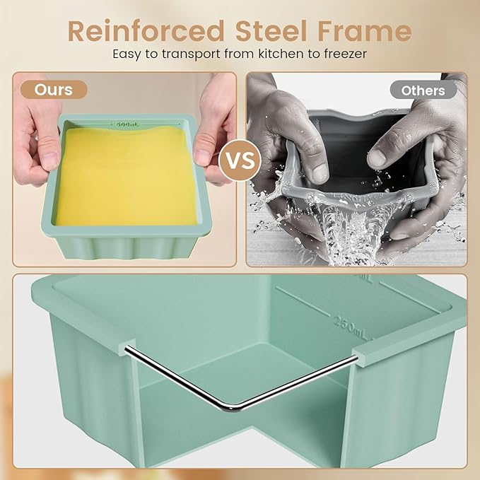 Silicone Freezer Tray for Soup Ice Cubes: 2-Cup Freezing Trays - Image 3