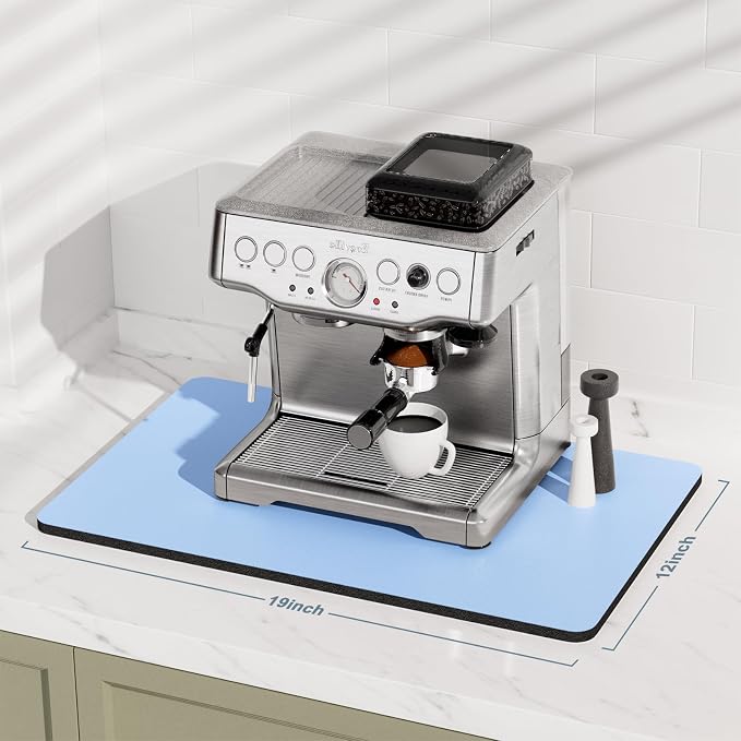 Rnivvi Coffee Mat, Hide Stain Rubber Backed Absorbent Dish Drying Pad - Image 2