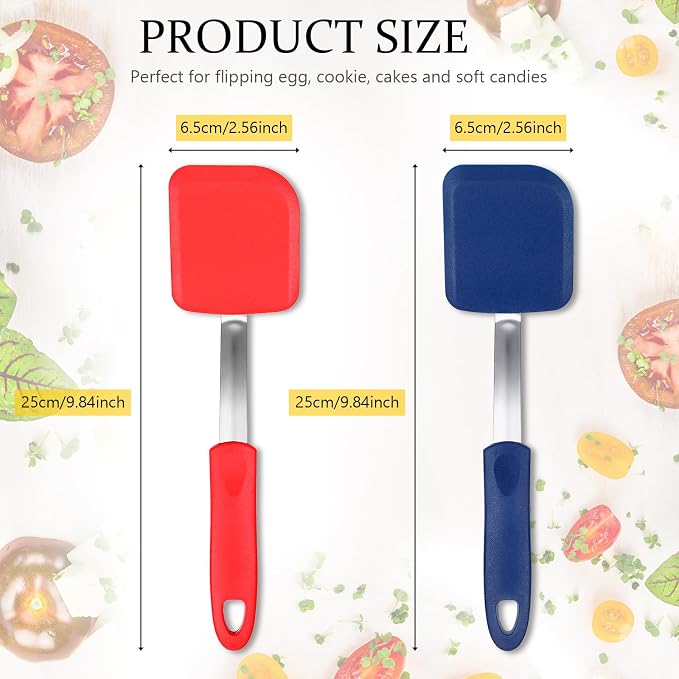 Silicone Cookie Spatula Turner 2 Pack Mini Brownie Spatula Flexible Kitchen - Image 2