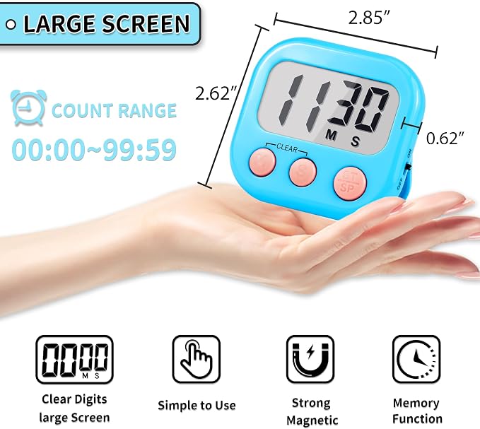 Timer for Kids Teachers Supplies Digital Kitchen Timers for Cooking Large - Image 3