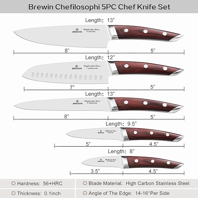 Brewin CHEFILOSOPHI Japanese Chef Knife Set 5 PCS - Image 5