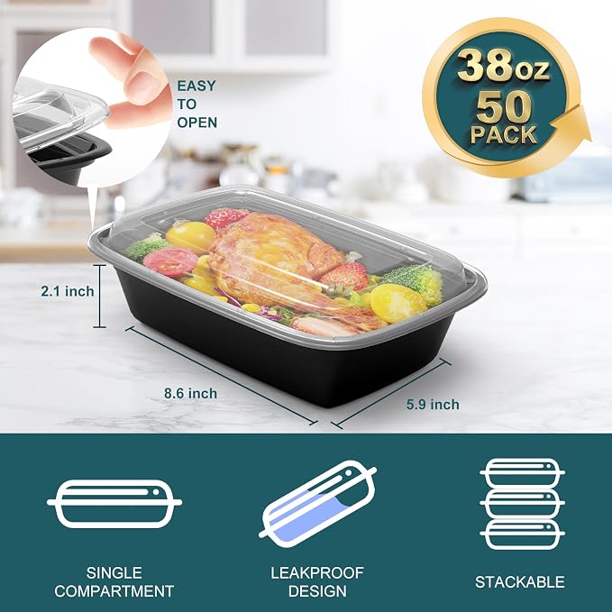 WGCC Meal Prep Containers, Reusable Food Prep Containers, To Go Containers - Image 2