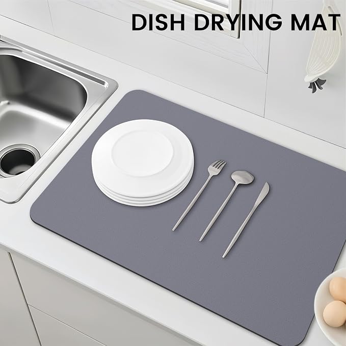WISELIFE Dish Drying Mat Super Absorbent Drying Mat Large Dish Drying Mats - Image 6