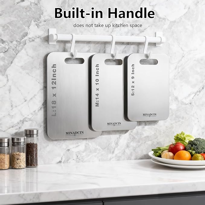 3-Pack Titanium Cutting Boards For Kitchen, 100% Pure Cut Titanium Cutting Board - Image 7