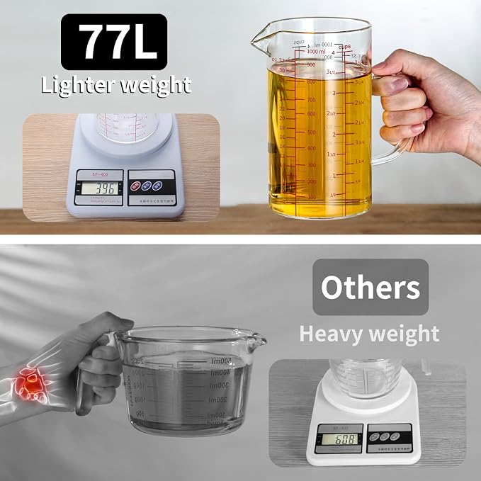 77L Glass Measuring Cup, High Borosilicate Glass Measuring Cup - Image 4