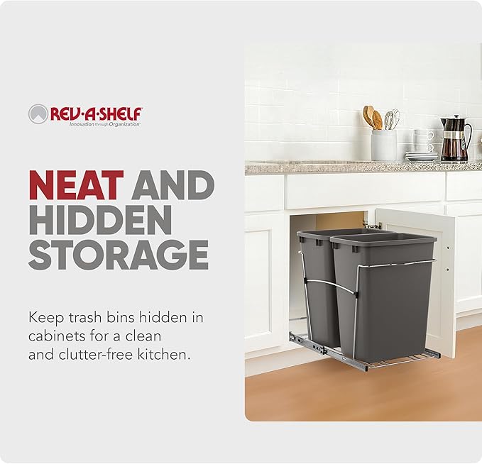 Rev-A-Shelf RV-18KD-13C-S Double Pullout Trash Can - Image 5