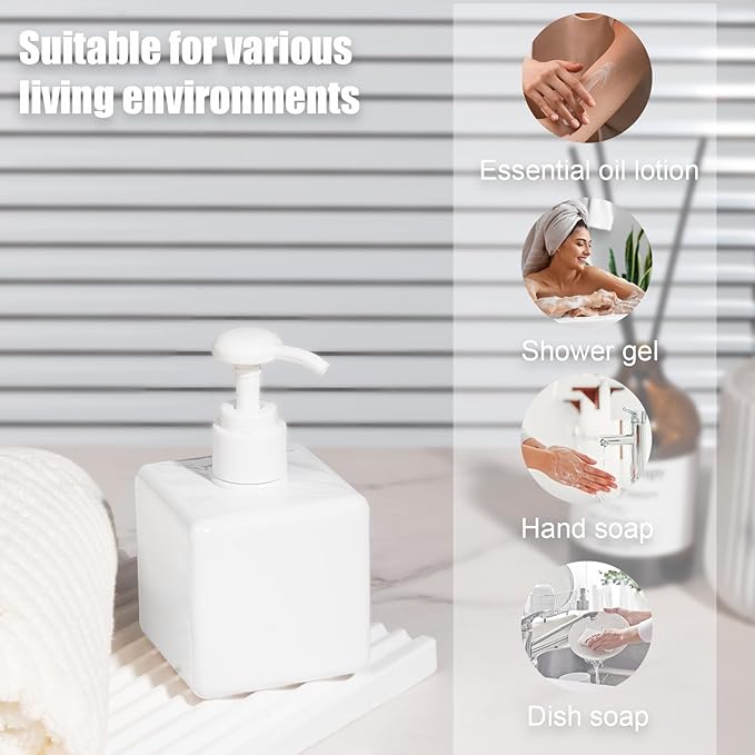 Pump Bottle, Refillable Plastic Empty Lotion Soap Dispenser Liquid Container - Image 3