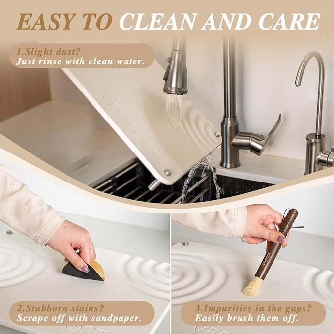 Pearl White 2Pcs Large Stone Dish Drying Mat - Image 7