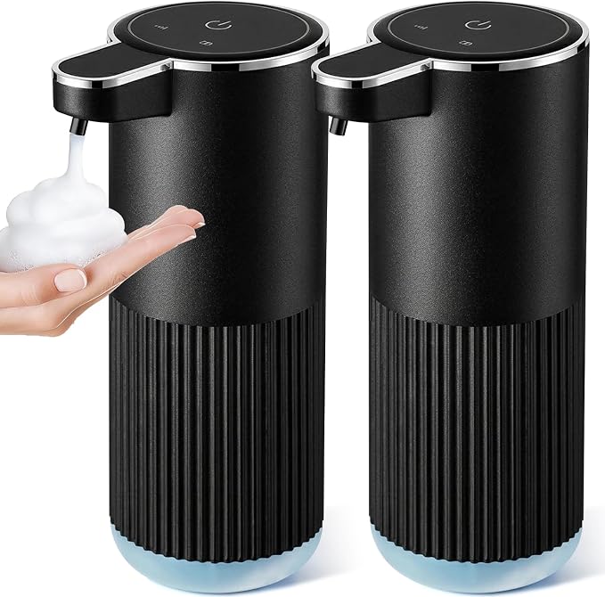 RYTOXILO Automatic Foaming Soap Dispenser, 2 Pack Black Touchless Foam Hand by RYTOXILOBrightenUpYourHome